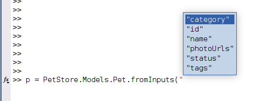 Image showing tab completion options