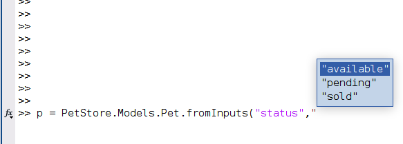 Image showing tab completion options
