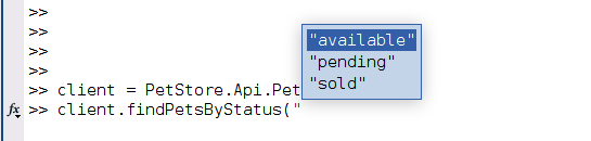 Image showing tab completion options